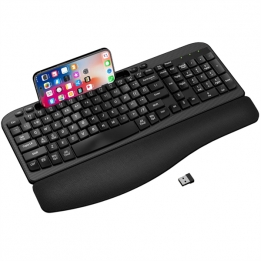 KG-812 Ergonomic QWERTY Membrane Keyboard With Leather Wrist Rest
